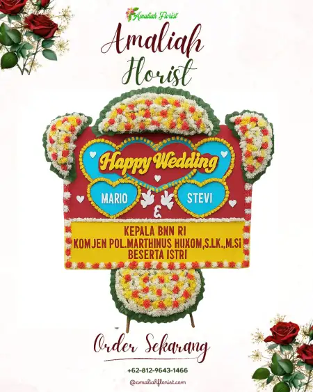 Papan Bunga Pernikahan Doyong